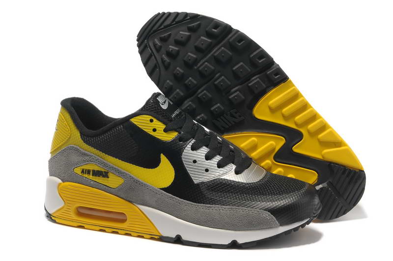 Air Max 90 Hyperfuse Fourrure Chaussures Hommes Noir Jaune